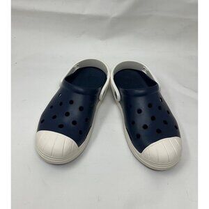 Crocs Kids Navy White Clogs J3 Ventilated Slip-On Sandals Strap Nautical beach
